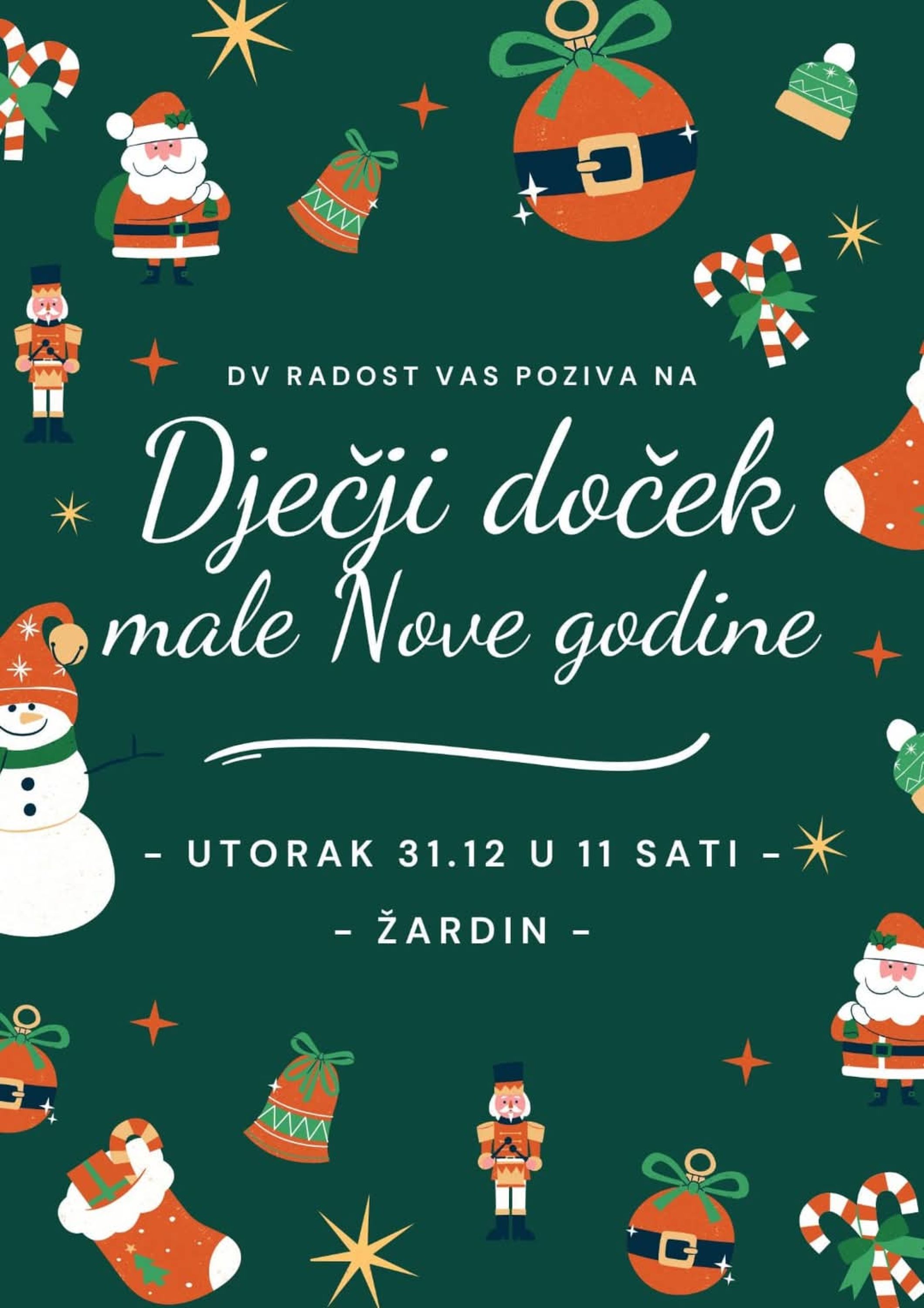 Pozivamo Vas na dječji doček male Nove godine