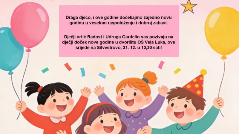 POZIVAMO VAS NA DJEČJI DOČEK MALE NOVE GODINE